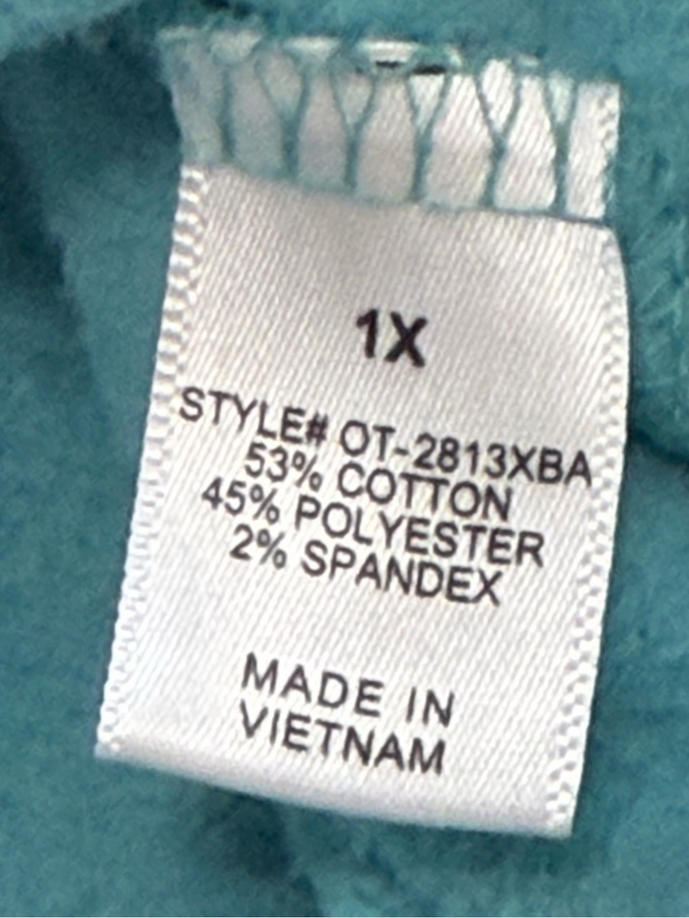 Zenana Outfitters 1X Aqua Blue Oversized Pullover Hoodie Sweatshirt - Picture 3 of 10